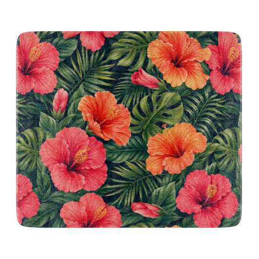 Planche À Découper Fleurs de Tilleul Tropical Vibrant (Devant)