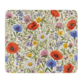Planche À Découper Fleurs délicates de prairie sauvage en fleurs (Devant)