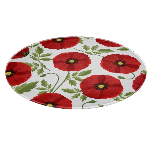 Planche À Découper Fleurs d'été joyeuses floraison de pavot (Coin)