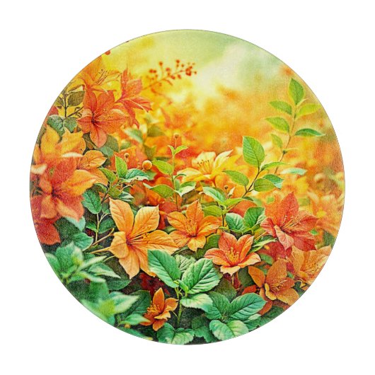 Planche À Découper Fleurs d'été vibrantes (Devant)