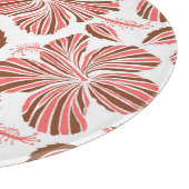 Planche À Découper Fleurs d'hibiscus hawaïens : style tropical brun. (Coin)
