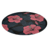 Planche À Découper Fleurs d'Hibiscus : papier peint transparent foncé (Coin)