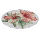 PLANCHE À DÉCOUPER FLEURS D'HIBISCUS ROUGE ET VERT D'ÉTÉ (Coin)