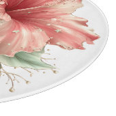 PLANCHE À DÉCOUPER FLEURS D'HIBISCUS ROUGE ET VERT D'ÉTÉ (Coin)