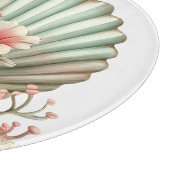 PLANCHE À DÉCOUPER FLEURS D'HIBISCUS ROUGE ET VERT D'ÉTÉ (Coin)