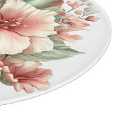 PLANCHE À DÉCOUPER FLEURS D'HIBISCUS ROUGE ET VERT D'ÉTÉ (Coin)