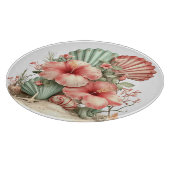 PLANCHE À DÉCOUPER FLEURS D'HIBISCUS ROUGE ET VERT D'ÉTÉ (Coin)