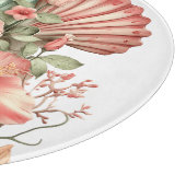 PLANCHE À DÉCOUPER FLEURS D'HIBISCUS ROUGE ET VERT D'ÉTÉ (Coin)