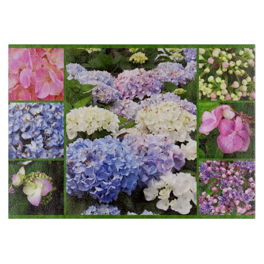 Planche À Découper Fleurs d'Hydrangea Collage-11x8 (Devant)