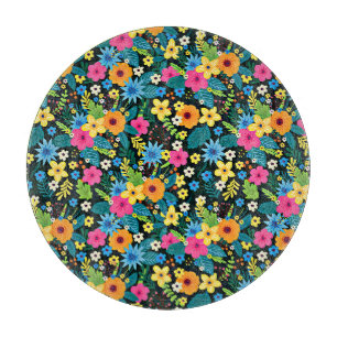 Planche À Découper Fleurs Ditsy Vibrantes Motif Floral Design-43785