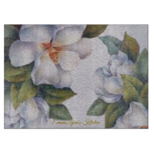 Planche À Découper Fleurs d'ivoire d'aquarelle personnalisées