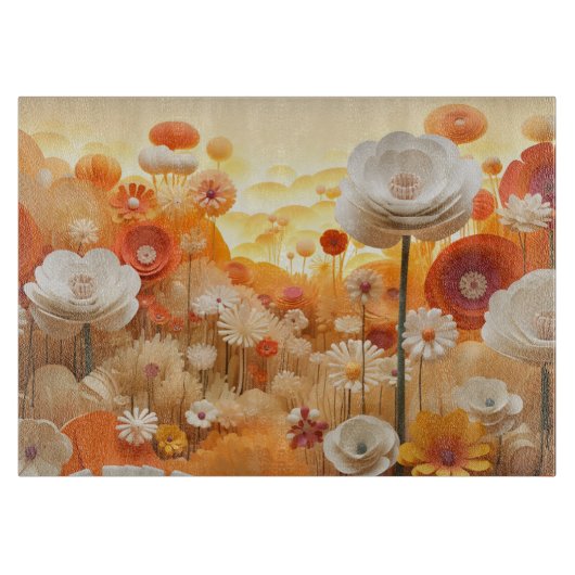 Planche À Découper Fleurs d'orange blanche 3D (Devant)