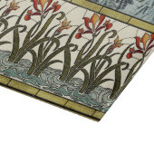 Planche À Découper Fleurs en verre tendu avec bordure en tan (Coin)