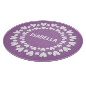 Planche À Découper Fleurs Et Coeurs Nom (Coin)