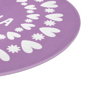 Planche À Découper Fleurs Et Coeurs Nom (Coin)