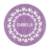 Planche À Découper Fleurs Et Coeurs Nom (Devant)