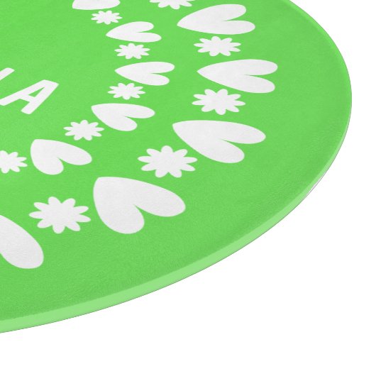 Planche À Découper Fleurs Et Coeurs Nom (Coin)