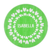 Planche À Découper Fleurs Et Coeurs Nom (Devant)