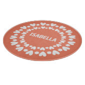 Planche À Découper Fleurs Et Coeurs Nom (Coin)