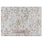 Planche À Découper Fleurs et feuilles délicates à l'aquarelle Monogra (Devant)