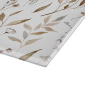 Planche À Découper Fleurs et feuilles délicates à l'aquarelle Monogra (Coin)