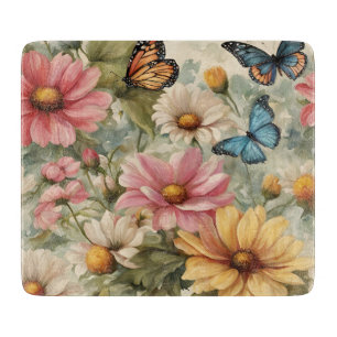 Planche À Découper Fleurs Et Papillons Tableau De Découpe