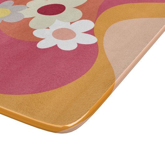 Planche À Découper Fleurs et vagues de style rétro (Coin)