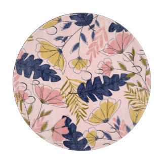 Planche À Découper Fleurs Feuilles tropicales Imprimer Vintage