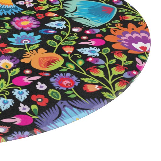 Planche À Découper Fleurs folkloriques Wycinanki noir (Coin)