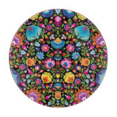 Planche À Découper Fleurs folkloriques Wycinanki noir (Devant)