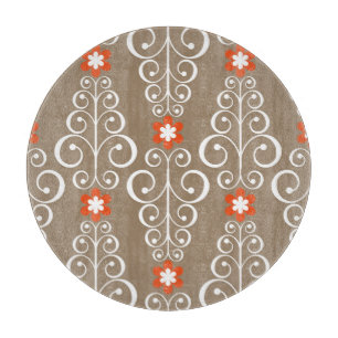 Planche À Découper Fleurs géométriques : Conception Vintage et transp