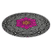 Planche À Découper Fleurs géométriques - Fuchsia rose et gris (Coin)