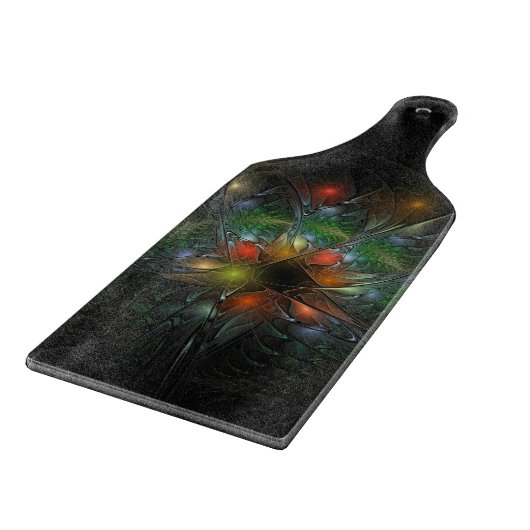 Planche À Découper Fleurs imaginaires fractales douces et tendres (Coin)