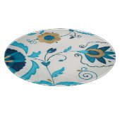 Planche À Découper Fleurs Indigo dorées avec Arrière - plan blanc (Coin)