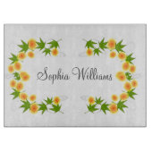 Planche À Découper Fleurs japonaises orange (Devant)