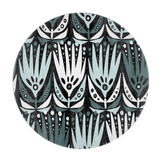 Planche À Découper Fleurs marines : Vintage moderne Abstrait. (Devant)