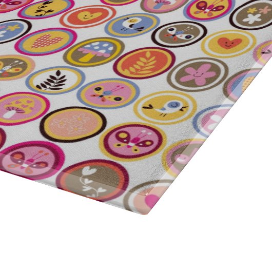 Planche À Découper fleurs mignonnes, oiseaux, motif de coeurs (Coin)