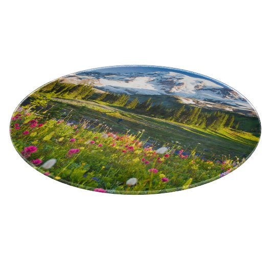 Planche À Découper Fleurs | Mt. Rainier Fleurs sauvages (Coin)