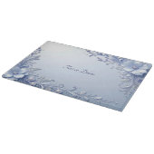 Planche à découper Fleurs Ornées Bleues avec Perle (Coin)