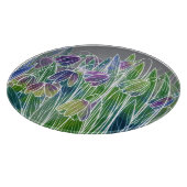 Planche À Découper Fleurs printanières, herbes, bordure transparente  (Coin)