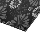 Planche À Découper Fleurs Rétro Noir et Blanc (Coin)