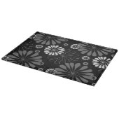 Planche À Découper Fleurs Rétro Noir et Blanc (Coin)