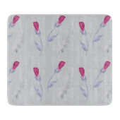 Planche À Découper Fleurs rose gris (Devant)
