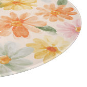Planche À Découper Fleurs Rose Jaune Bleu Pêche (Coin)