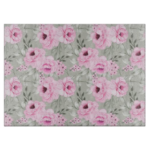 Planche À Découper Fleurs roses (Devant)