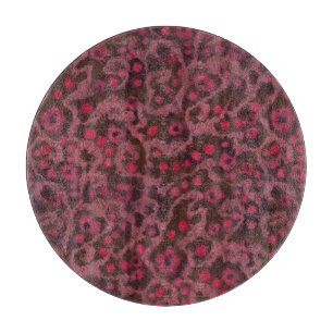 Planche À Découper Fleurs roses, Courbes bleues, feutre fibre art mot