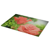 Planche À Découper Fleurs Roses romantiques (Coin)