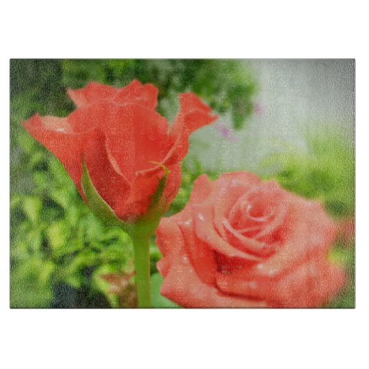 Planche À Découper Fleurs Roses romantiques (Devant)