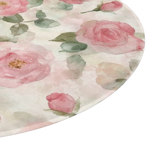 Planche À Découper Fleurs Roses Roses Blush Romantique (Coin)