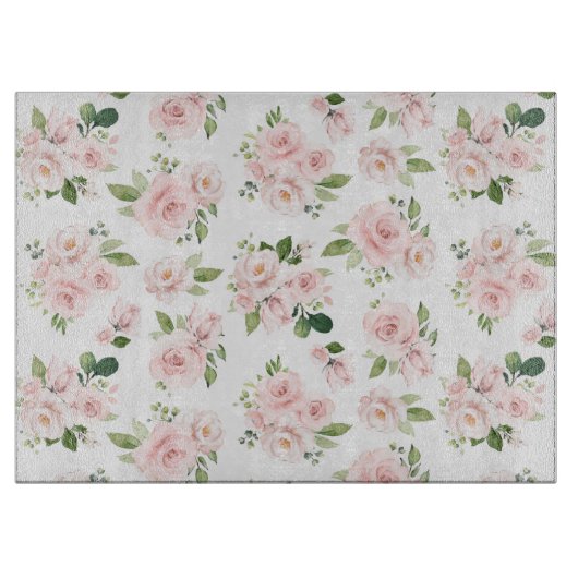 Planche À Découper Fleurs roses, Roses roses, Fleurs Aquarelles (Devant)